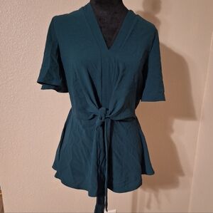 Small Grace Karen Elegant Teal Women's Peplum Top